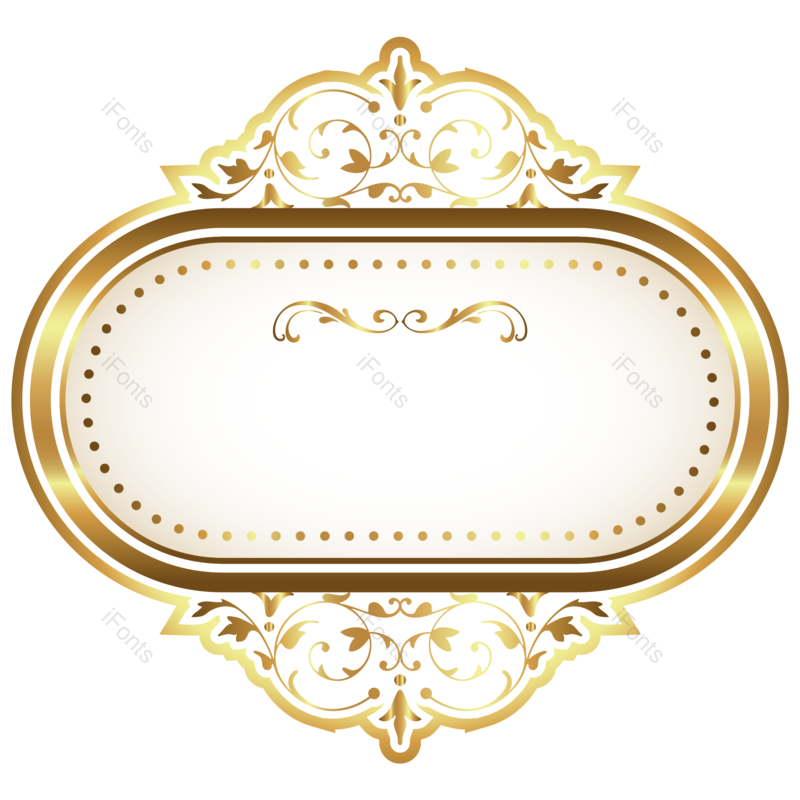 标签图片,花纹边框元素,金色边框PNG,免抠素材